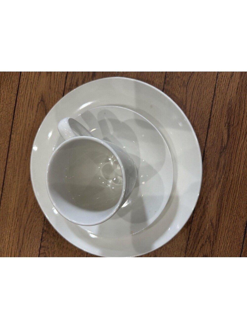 SALT Porcelain 28-Piece Set, White Solid Round Dishwasher & Microwave Safe